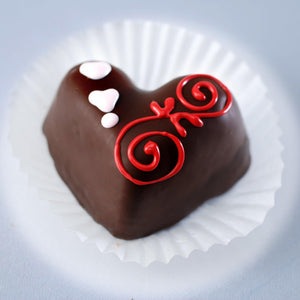 chocolate brownie heart decorated