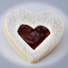 Load image into Gallery viewer, linzer shortbread heart with raspberry jam
