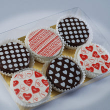 Load image into Gallery viewer, chocolate covered sandwich cookies decorated
