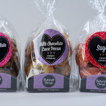 Load image into Gallery viewer, valentine cookies 3 assorted flavors milk chocolate lace pecan sugar choc chunk
