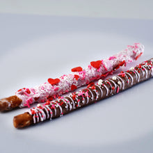 Load image into Gallery viewer, valentine chocolate dipped pretzel gift 
